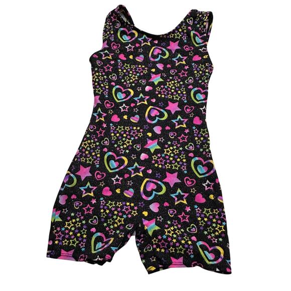 Jacques Moret Heart Leotard sz 6/7 One Piece Gymnastics Suit - Picture 1 of 5